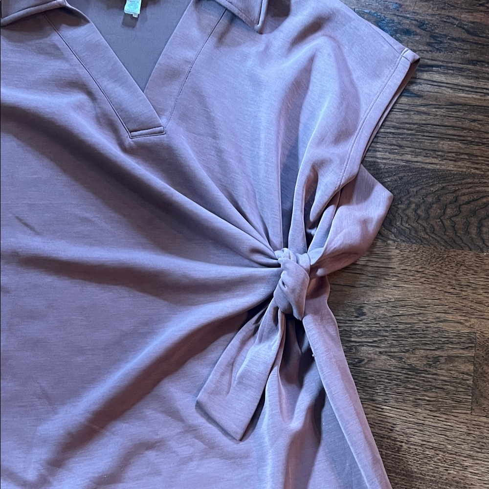 Cable & Gauge Dusty Plum Wrap Dress - Picture 3 of 11